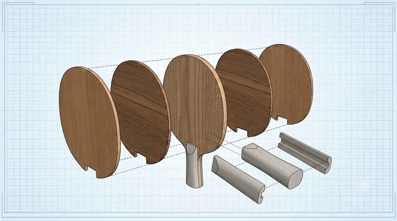 Exploded view of Falcima with 5 plies: Koto · Koto · Kiri · Koto · Koto.