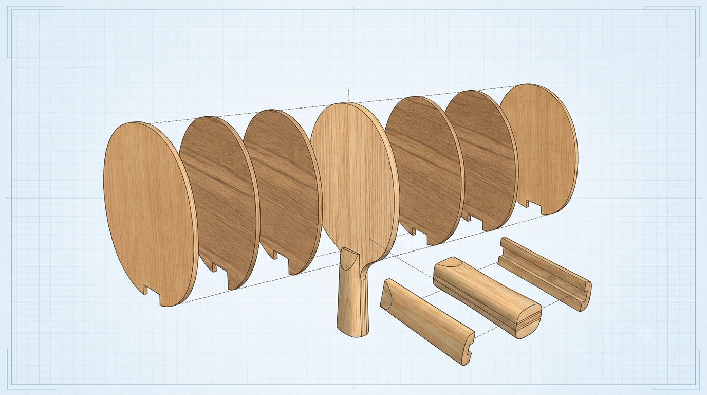 Exploded view of Outerforce ALC with 7 plies: Ayous · ALC · Ayous · Kiri · Ayous · ALC · Ayous.
