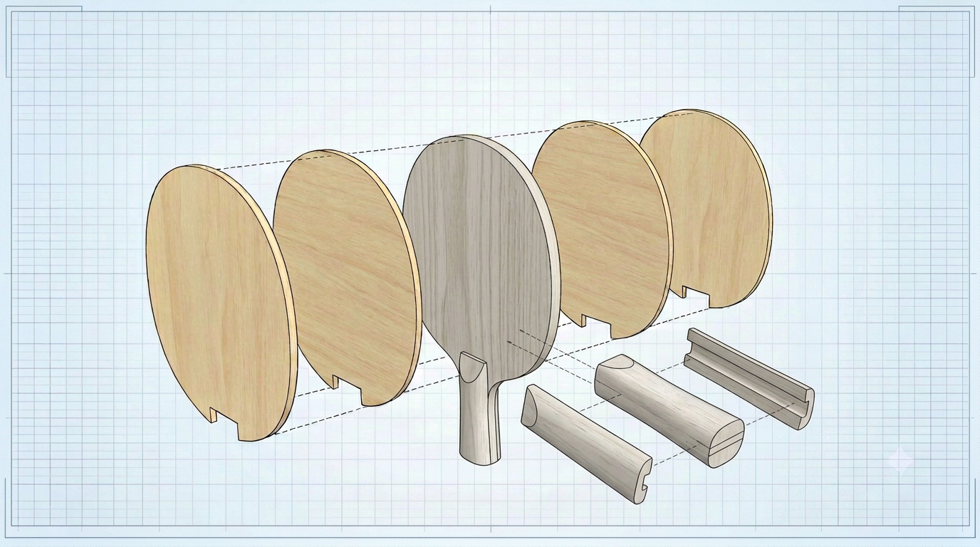 Exploded view of Diode Pro with 5 plies: Kiso Hinoki · Material not published · Material not published · Material not published · Kiso Hinoki.