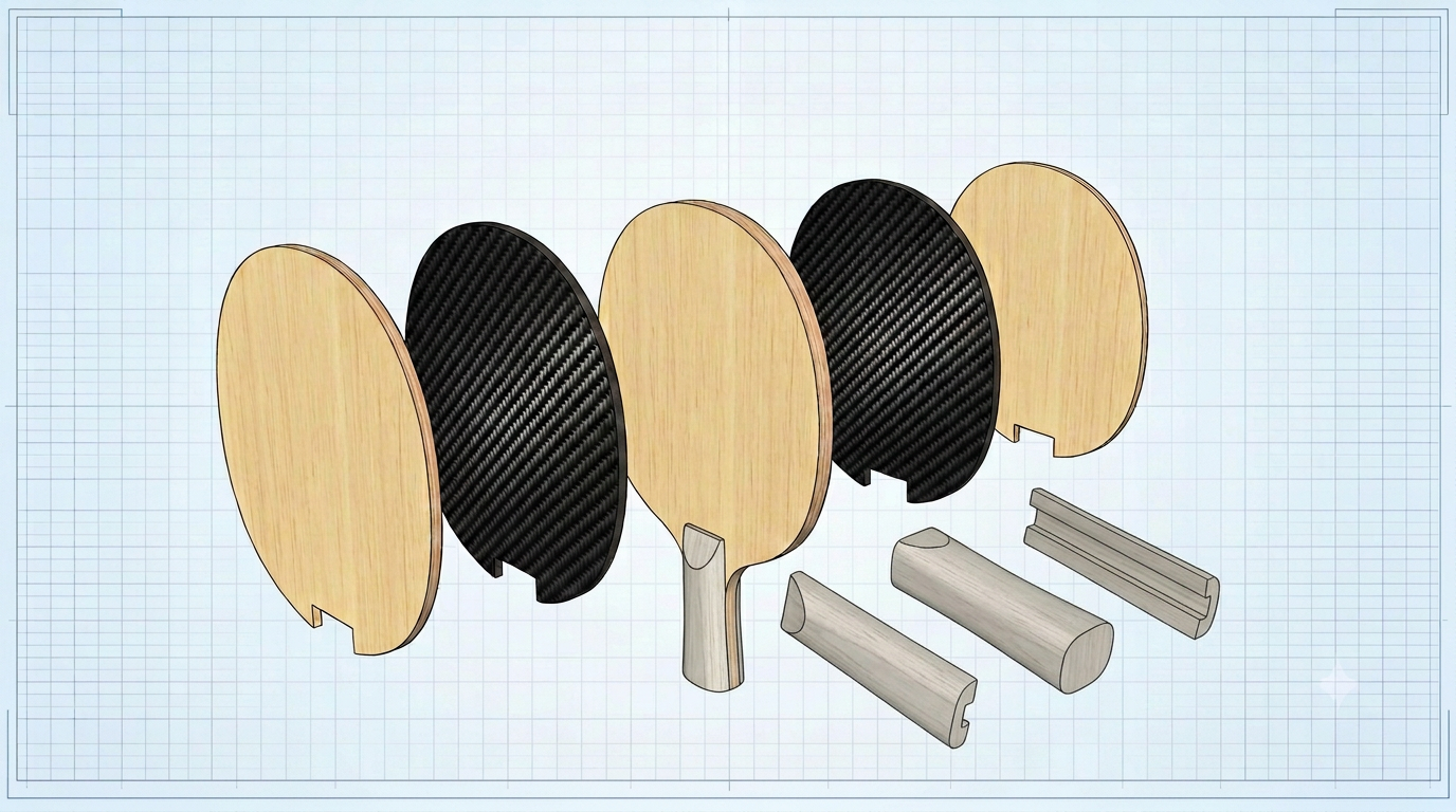 Exploded view of Kumpuru with 5 plies: Koto · T5000 · Ayous · T5000 · Koto.