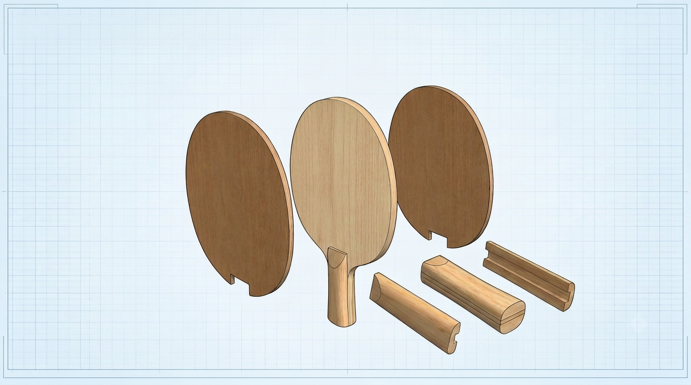 Exploded view of Defence II with 3 plies: Willow · Ayous · Willow.
